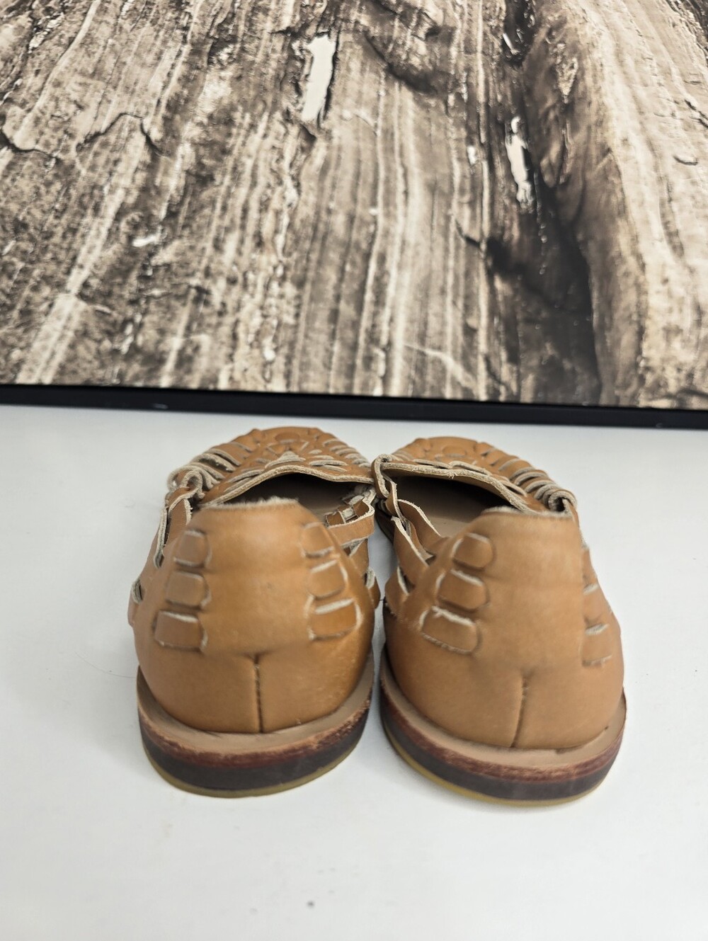 Nisolo Tan Leather Woven Huarache Sandals - Picture 6 of 10